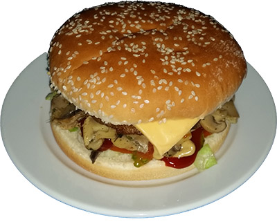 Sajtos-Gombás hamburger